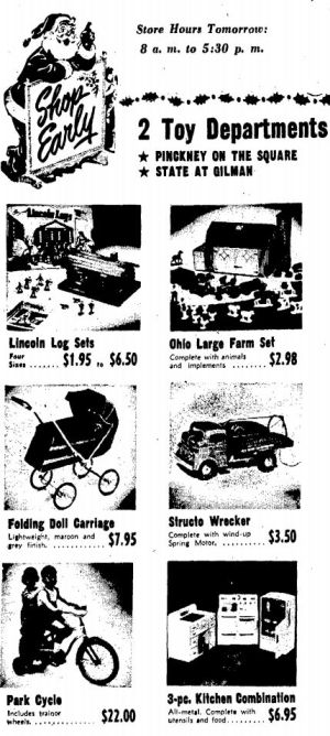 Wisconsin State Journal toy ads: 1950s